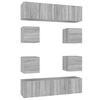 vidaXL 8 Piece TV Cabinet Set Grey Sonoma Engineered Wood