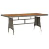 vidaXL Garden Table Grey 160x70x72 cm Poly Rattan & Solid Acacia Wood