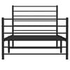 vidaXL Metal Bed Frame without Mattress with Footboard Black 107x203cm