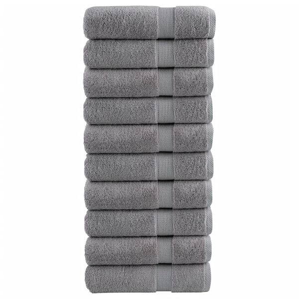 vidaXL Premium Shower Towels "SOLUND" 10 pcs Grey 70x140 cm 600 gsm