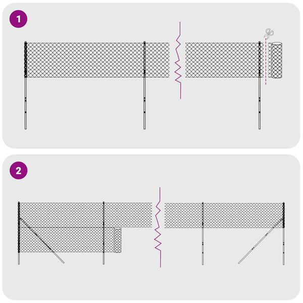 vidaXL Wire Mesh Fence Green 2x10 m Galvanised Steel