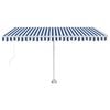 vidaXL Freestanding Manual Retractable Awning 400x300 cm Blue/White