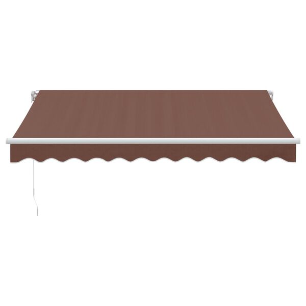vidaXL Manual Retractable Awning with LED Brown 300x250 cm