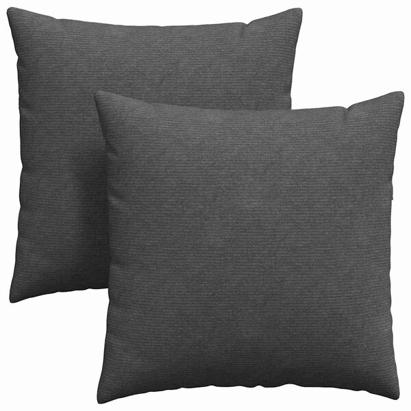 vidaXL Sofa Pillows 2 pcs Dark Grey 80 x 80 cm Corduroy Fabric