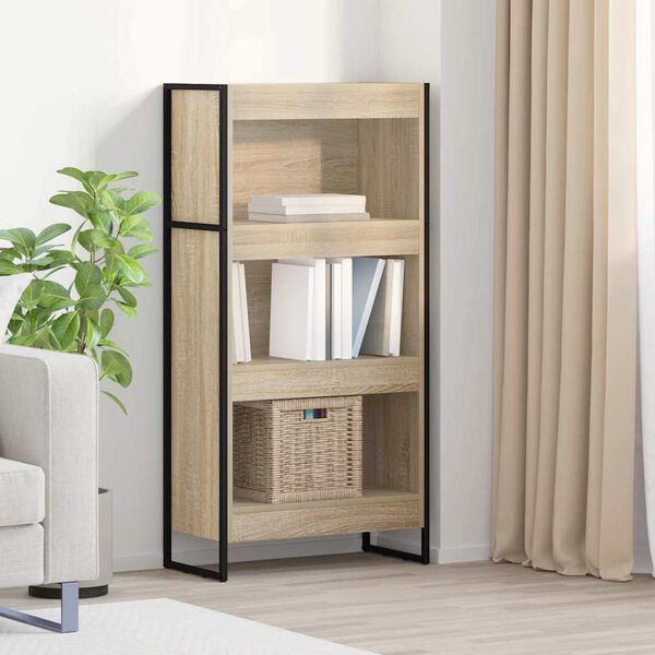vidaXL Book Cabinet Sonoma 60 x 30 x 121 cm Engineered Wood