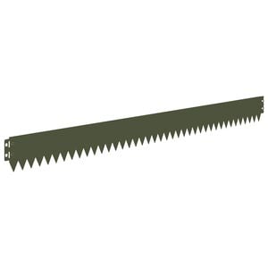 vidaXL Lawn Edging 10 pcs 103 x 10 cm Steel Olive Green