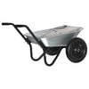 vidaXL Wheelbarrow Silver and Black 124 x 73 x 65 cm Steel