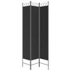vidaXL 3-Panel Room Divider Black 120x220 cm Fabric