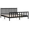 vidaXL Bed Frame without Mattress Black Solid Wood Pine Super King Size
