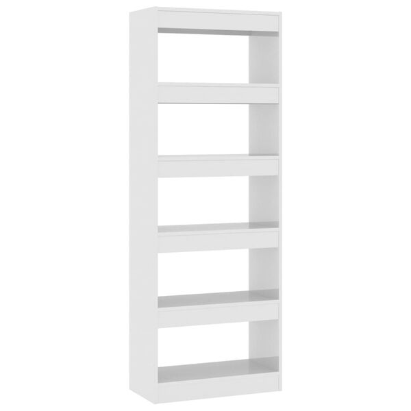 vidaXL Book Cabinet/Room Divider High Gloss White 60x30x166 cm Engineered Wood