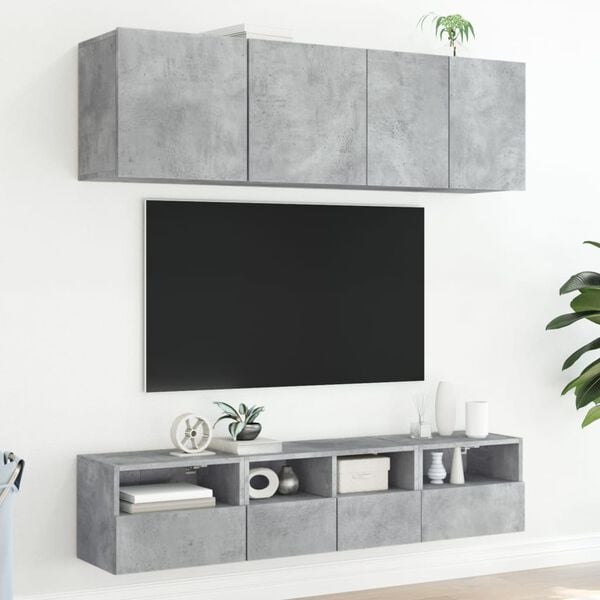 vidaXL TV Wall Cabinet Concrete Grey 40x30x30 cm Engineered Wood