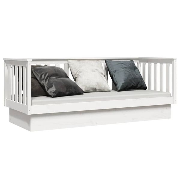 vidaXL Day Bed without Mattress White 75x190 cm Small Single Solid Wood Pine
