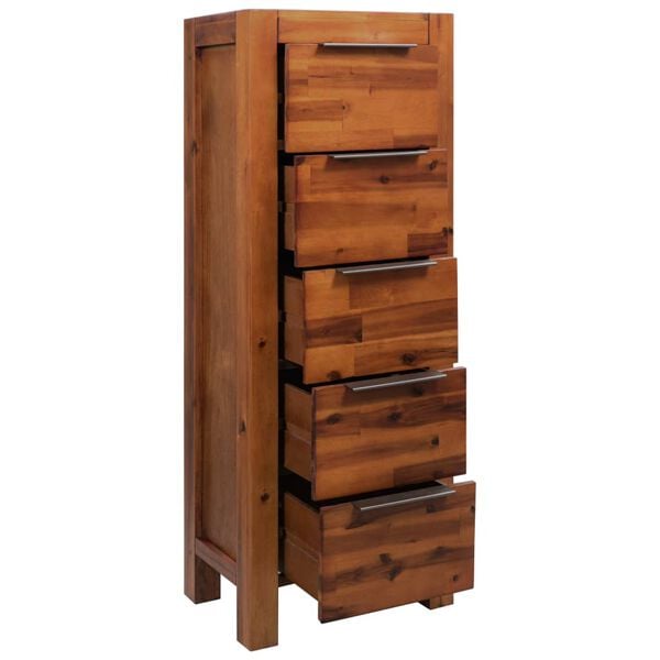 vidaXL Chest of Drawers Solid Acacia Wood 45x32x115 cm