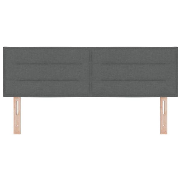 vidaXL Headboard with Headboard Dark Grey 144 cm Faux Leather