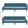 vidaXL Corner Bed Frame with Headboard Blue 90 cm x 200 cm Velvet