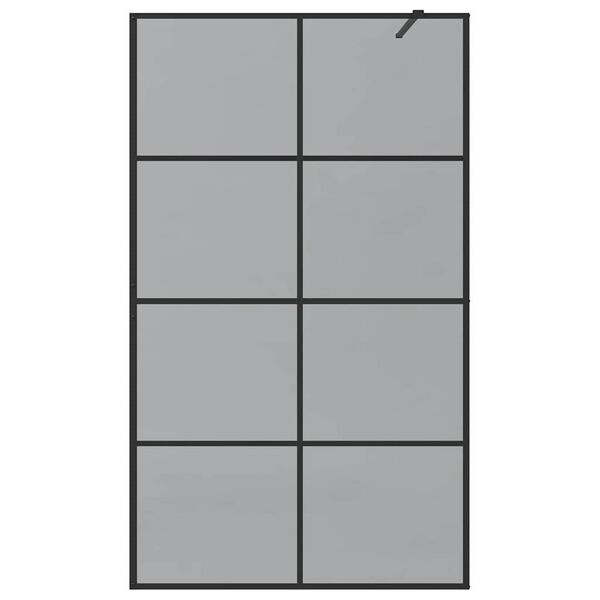 vidaXL Walk-in Shower Wall Black 115 x 195 cm Tempered Glass
