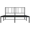 vidaXL Metal Bed Frame without Mattress with Headboard Black 140x200cm