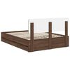 vidaXL Bed Frame with Headboard Brown Oak 150 x 200 cm Engineered Wood