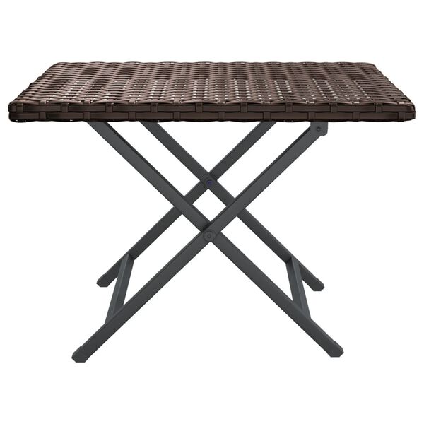 vidaXL Folding Table Brown 45x35x32 cm Poly Rattan