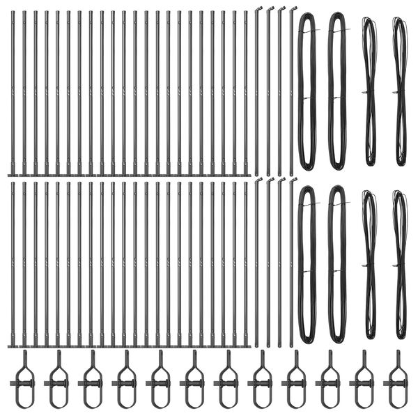 vidaXL Fence Post 52 pcs Grey 3.2 x 3.2 x 78.5 cm