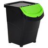 vidaXL Stackable Waste Bins with Lids 3 pcs Black PP 120 L