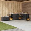 vidaXL Kitchen Storage with Shelf Black 90 x 50 x 92 cm Steel