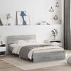 vidaXL Bed Frame with Headboard and LED Grey Sonoma 120x200 cm