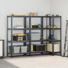 vidaXL 4-Layer Storage Shelves 3 pcs Anthracite Steel&Engineered Wood