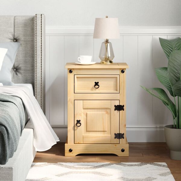 vidaXL Bedside Cabinet Corona 45x35x64 cm Solid Wood Pine