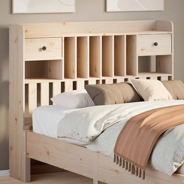 vidaXL Headboard with Storage 135 cm Solid Wood Pine