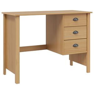vidaXL Desk with Drawers HILL Honey Brown 100 x 45 x 74 cm