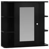 vidaXL Bathroom Mirror Cabinet Black 66x17x63 cm MDF