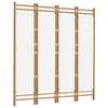 vidaXL Folding 4-Panel Room Divider 160 cm Bamboo and Canvas