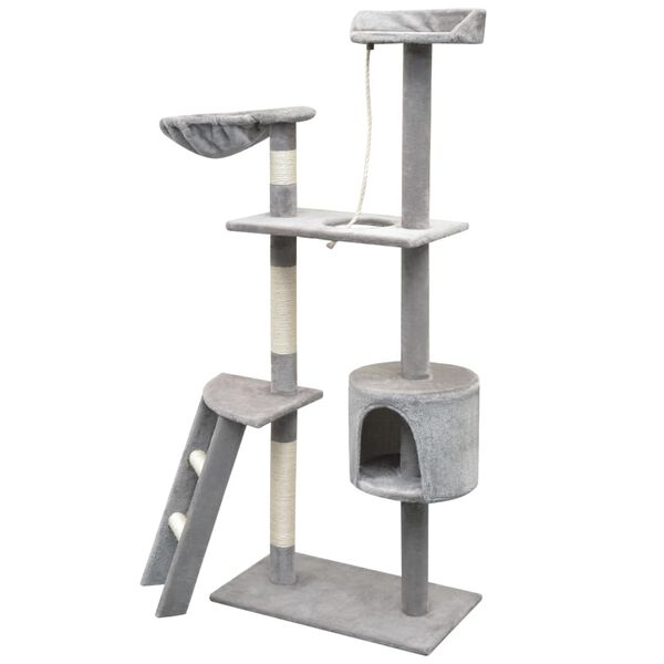 vidaXL Cat Tree with Sisal Scratching Posts 150 cm Grey