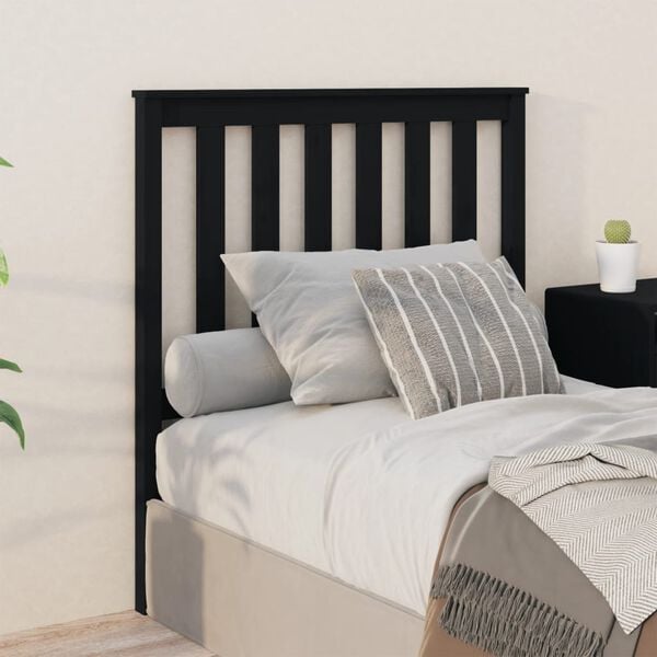 vidaXL Bed Headboard Black 96x6x101 cm Solid Wood Pine