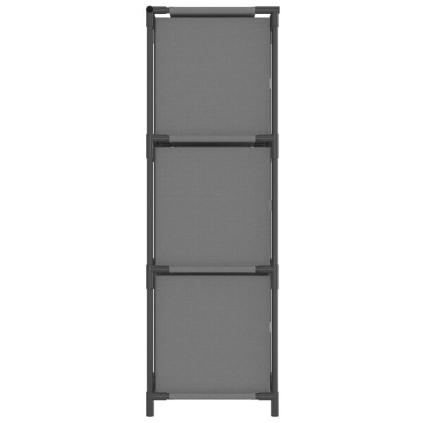 vidaXL Storage Cabinet with 3 Fabric Drawers Grey 34x34x101 cm Steel