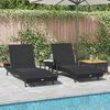 vidaXL Sun Lounger 3 pcs Black 197 x 70 x 82 cm Poly Rattan