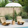 vidaXL Balinese Parasol Cream (180-190) x 260 cm Cotton and solid wood