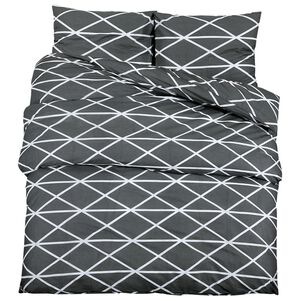 vidaXL Duvet Cover Set Grey 200x200 cm Cotton