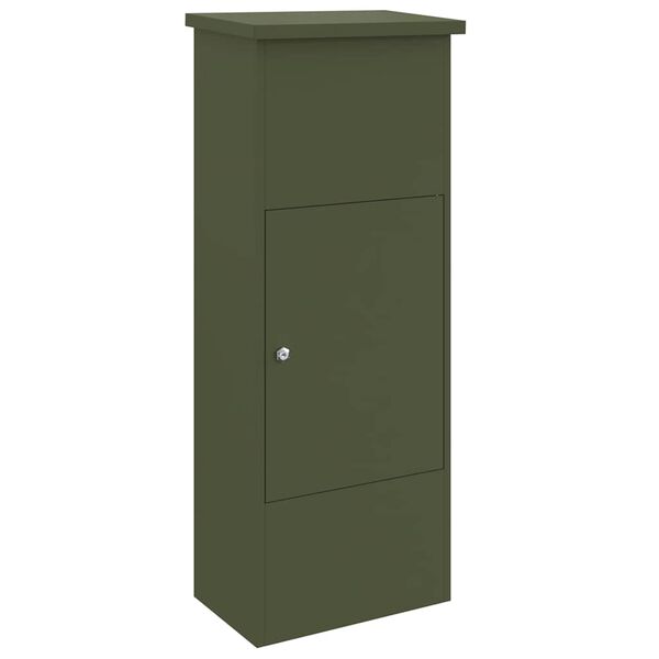 vidaXL Parcel Drop Box Olive green 44.5 x 29 x 110.5 cm Steel