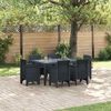 vidaXL Garden Dining Set 7 pcs Anthracite Polt rattan