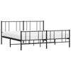 vidaXL Metal Bed Frame without Mattress with Footboard Black 200x200cm