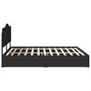 vidaXL Storage Bed with Headboard Black 200 x 200 cm Engineered Wood