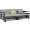 vidaXL Pull-out Day Bed without Mattress Grey 2x(80x200)cm