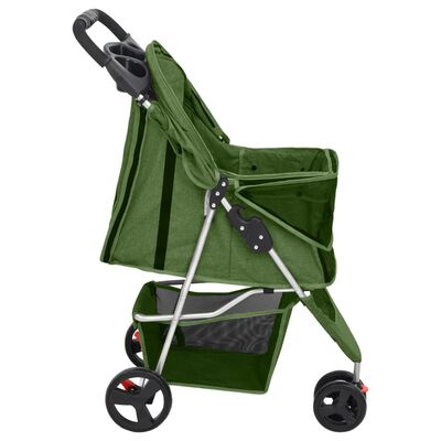 vidaXL Folding Dog Stroller Green 80x46x98 cm Oxford Fabric