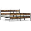 vidaXL Metal Bed Frame without Mattress Smoked Oak 180x200 cm Super King