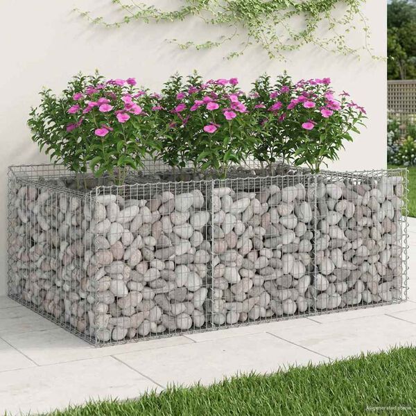 vidaXL Gabion Raised Bed Silver 150 x 100 x 60 cm Galvanised Steel