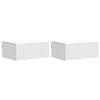 vidaXL Wall-Mounted Bedside Cabinet 2 pcs White 49 x 34.5 x 20 cm