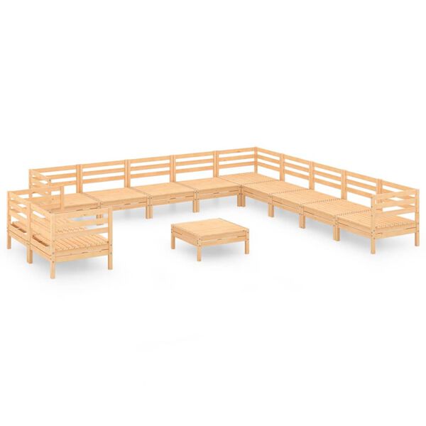 vidaXL 12 Piece Garden Lounge Set Solid Wood Pine