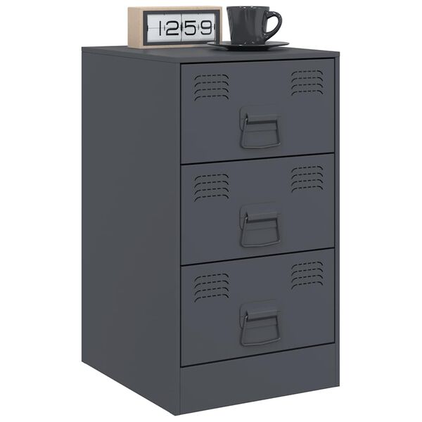 vidaXL Bedside Cabinets 2 pcs Anthracite 34.5x39x62 cm Steel
